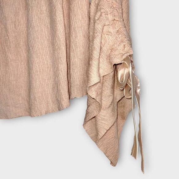 Free People Womens Top Sz S/P Peach Cropped Relaxed Swiftie Loose Boho Hippie Y2 - Picture 5 of 12